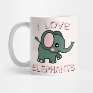 I love elephants Kawaii Baby Elephant. Mug